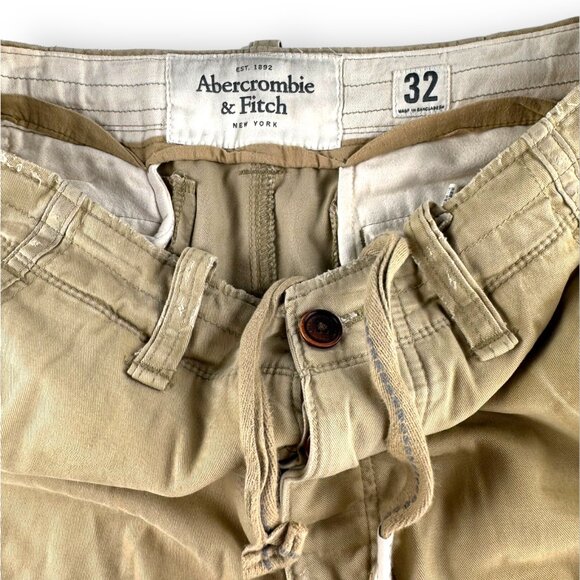 Abercrombie & Fitch Heavyweight Khaki Cargo Shorts Size 32 - Picture 4 of 11